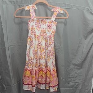 Floral Pink and Orange Kids Dress